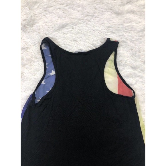 USA Flag Racerback Tank Top 5th & Love Sz S Red Blue Green Semi Sheer Casual - Picture 6 of 6